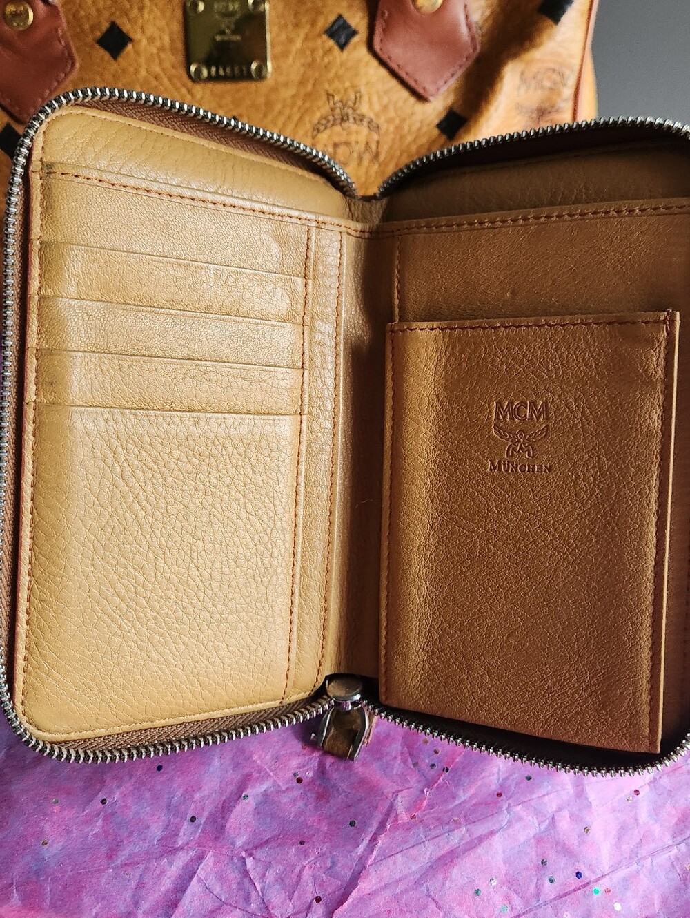 MCM Cognac and Black satchel 3 pc set EUC - Picture 12 of 16